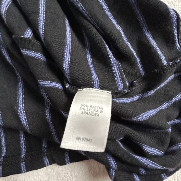 J. Jill Wearever Womens 2X Striped Rayon Stretch Pullover Tunic Top Black Purple - Picture 4 of 8